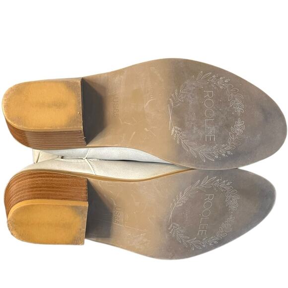 Roolee Silver Birch Chelsea Boot With Wood Block Heel Size 6.5 - Picture 9 of 9